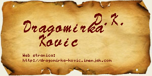 Dragomirka Ković vizit kartica